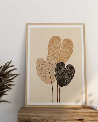 Minimal Monstera Trio - Peintio