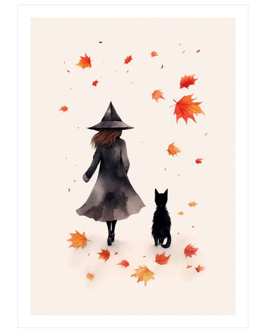 Cat and Witch - Peintio