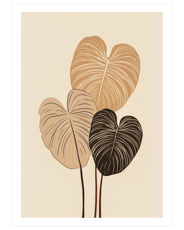 Minimal Monstera Trio - Peintio