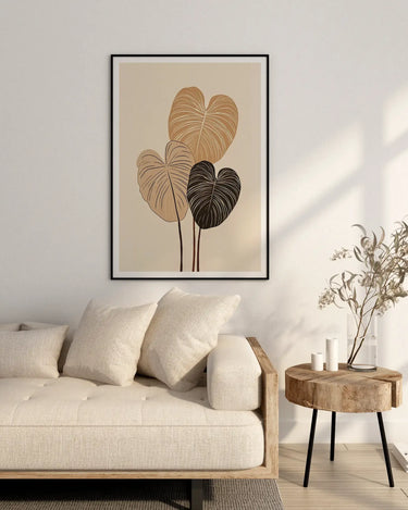 Minimal Monstera Trio - Peintio