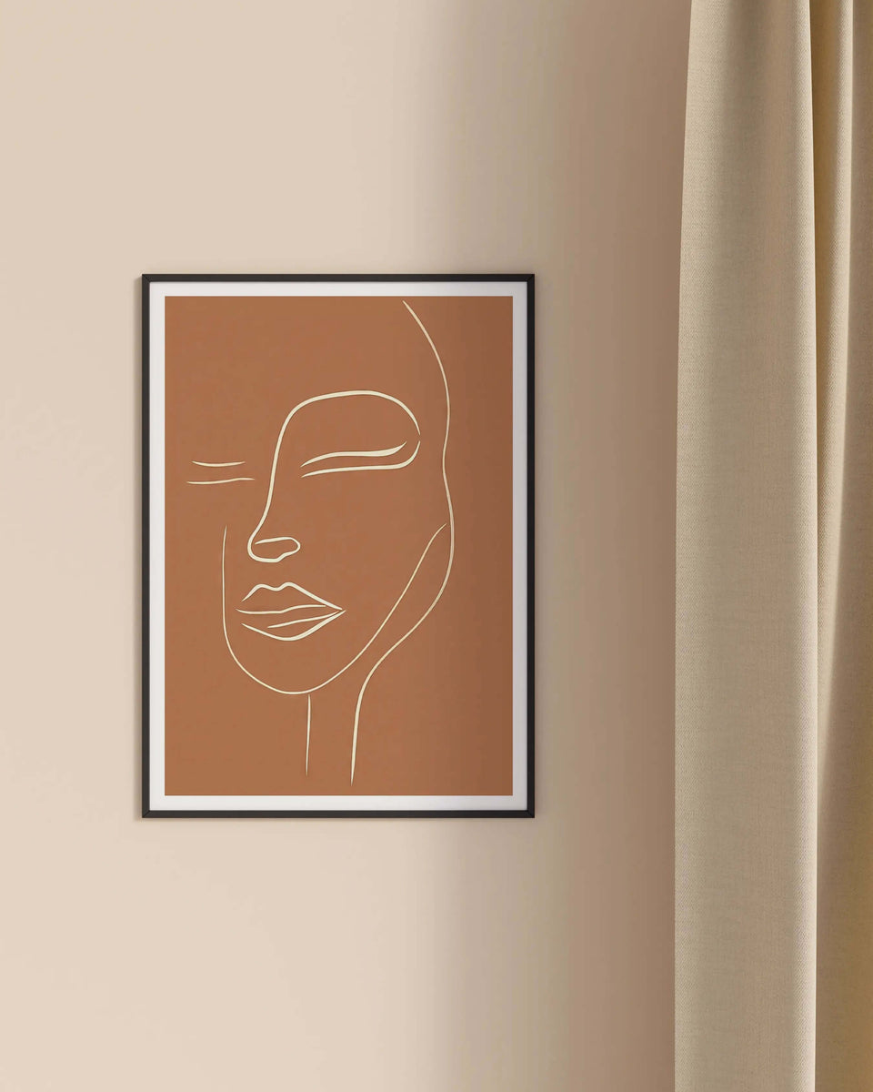 Graceful White Line Portrait No. 1 - Peintio