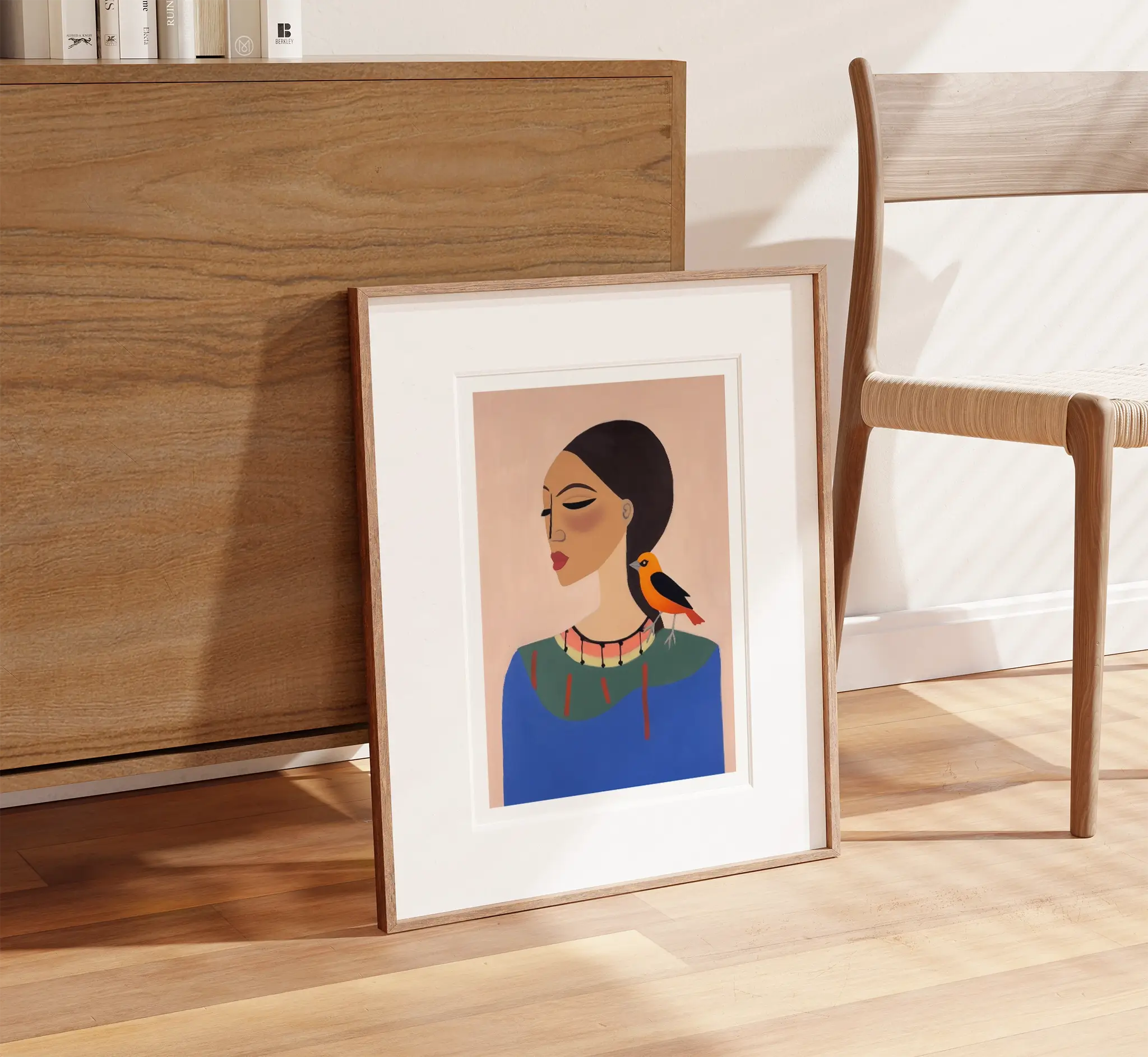 Modern Muse with Bird - Peintio