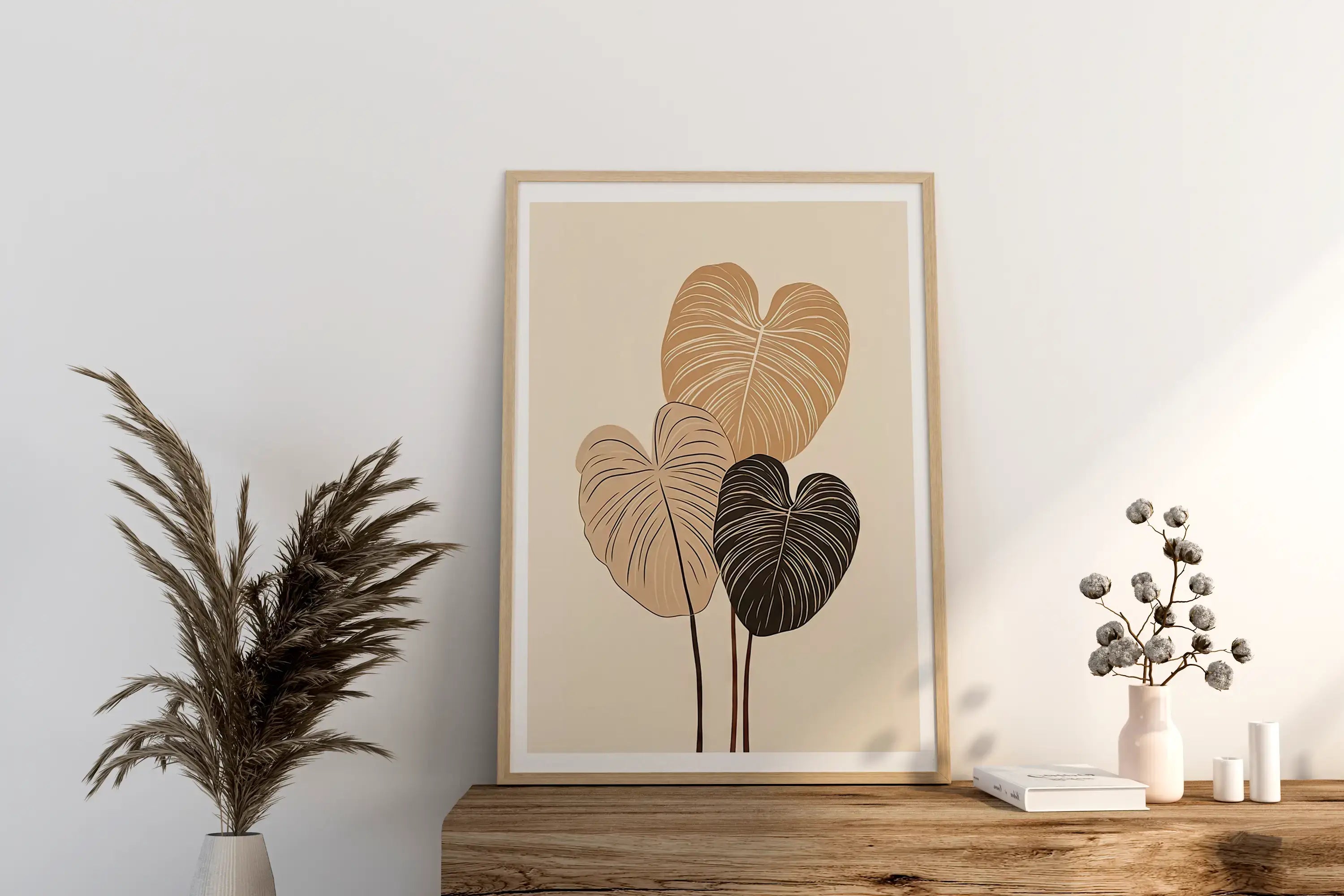 Minimal Monstera Trio - Peintio