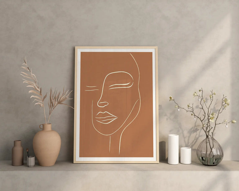 Graceful White Line Portrait No. 1 - Peintio