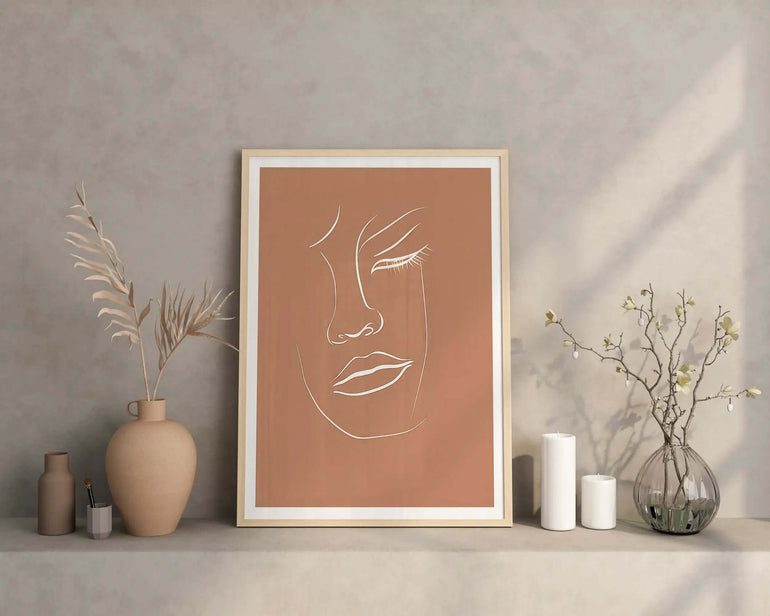 Graceful White Line Portrait No. 2 - Peintio