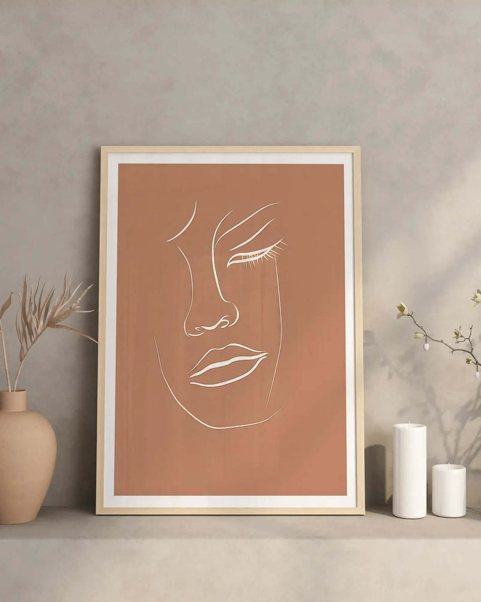 Graceful White Line Portrait No. 2 - Peintio