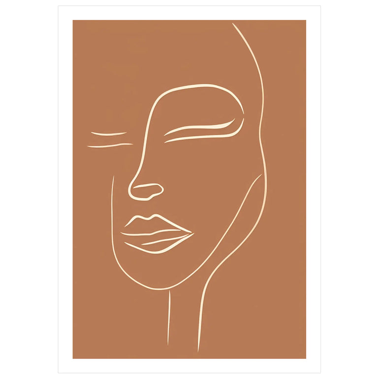 Graceful White Line Portrait No. 1 - Peintio
