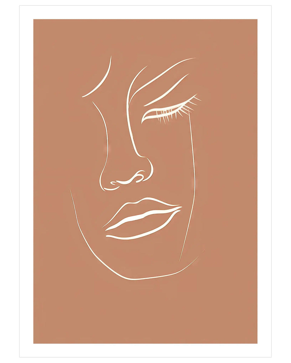 Graceful White Line Portrait No. 2 - Peintio