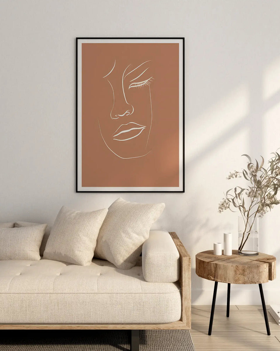 Graceful White Line Portrait No. 2 - Peintio