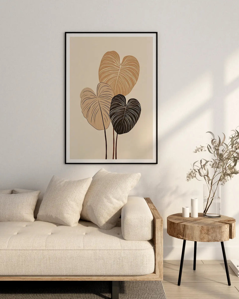 Minimal Monstera Trio - Peintio